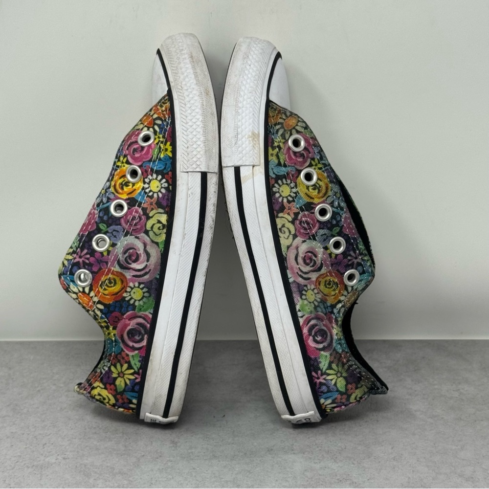 Converse All Star Sneakers Floral Kids Shoes Size Youth 13 - Picture 8 of 12
